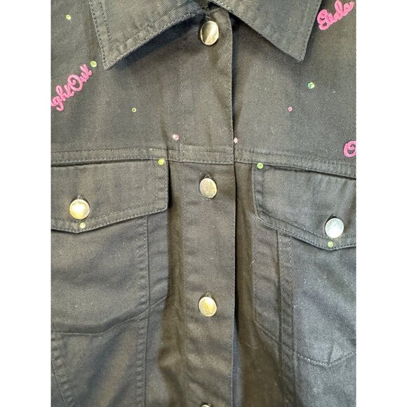 Vintage custom made Girls Night Out lightweight jean jacket bedazzled one of a k - Picture 6 of 9